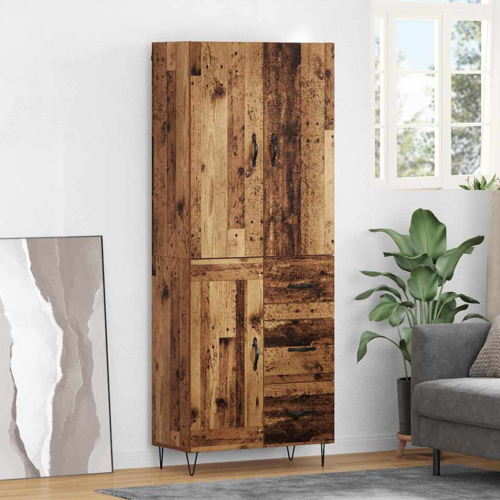 Highboard s ladicama 2 pcs Staro drvo Konstruirano drvo
