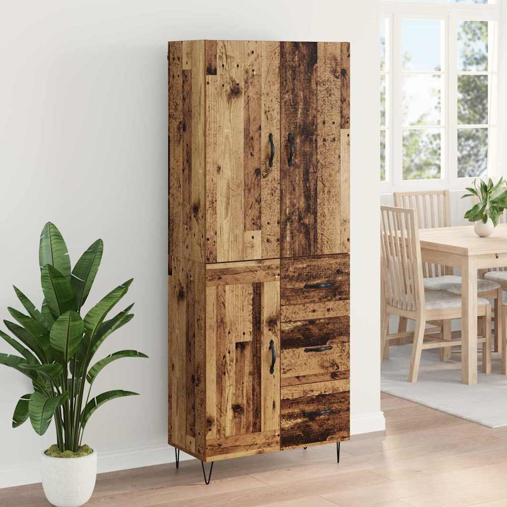 Highboard s ladicama 2 pcs Staro drvo Konstruirano drvo