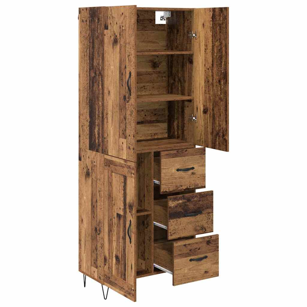 Highboard s ladicama 2 pcs Staro drvo Konstruirano drvo
