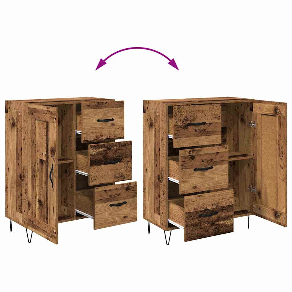 Highboard s ladicama 2 pcs Staro drvo Konstruirano drvo