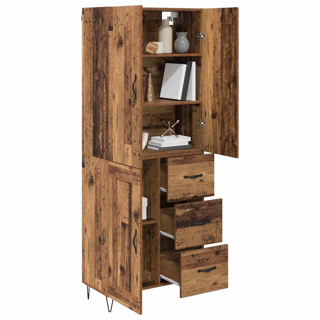 Highboard s ladicama 2 pcs Staro drvo Konstruirano drvo