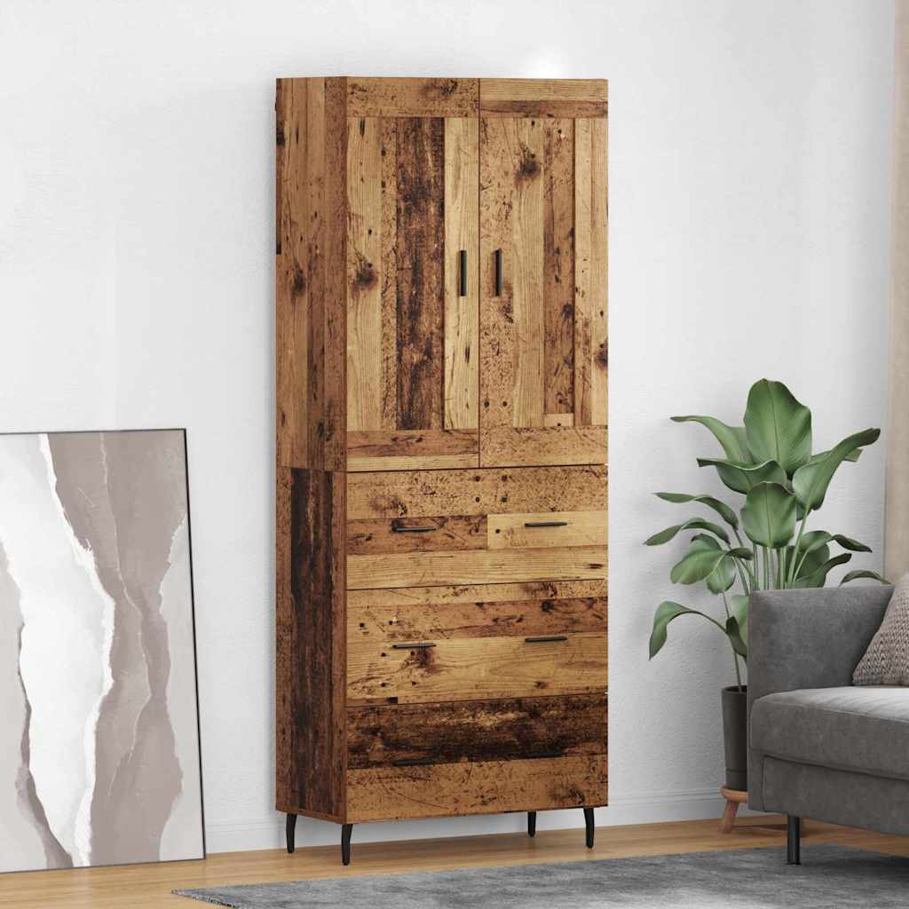 Highboard s ladicama 2 pcs Staro drvo Konstruirano drvo