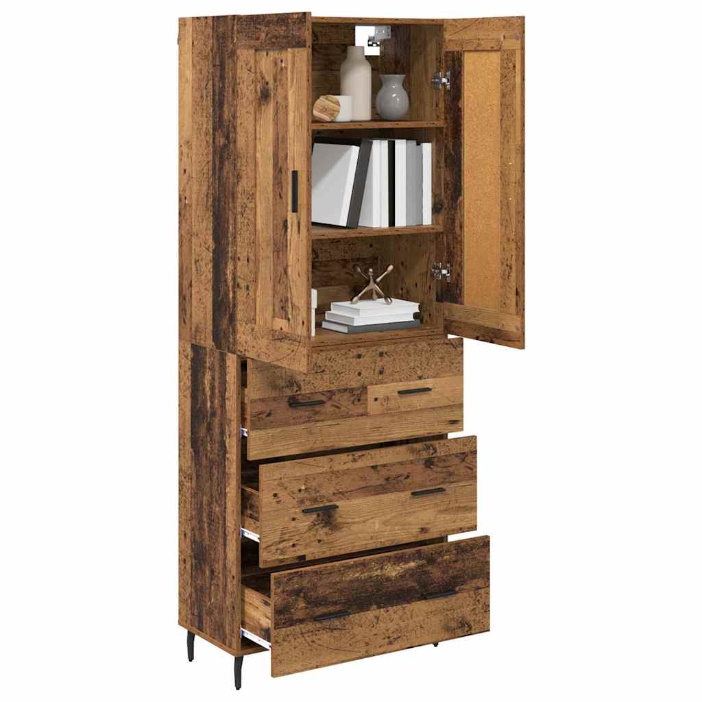 Highboard s ladicama 2 pcs Staro drvo Konstruirano drvo