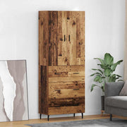 Highboard s ladicama 2 pcs Staro drvo Inženjerska drva i staklo