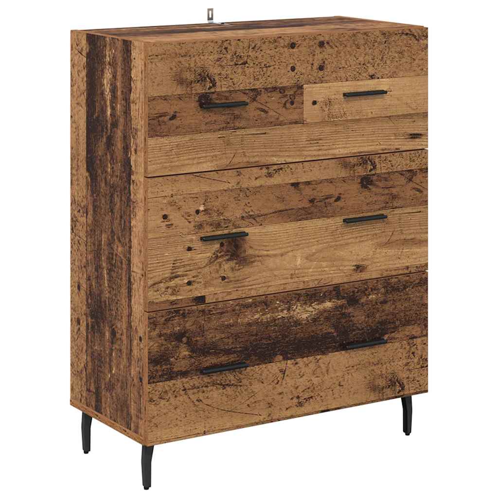 Highboard s ladicama 2 pcs Staro drvo Inženjerska drva i staklo