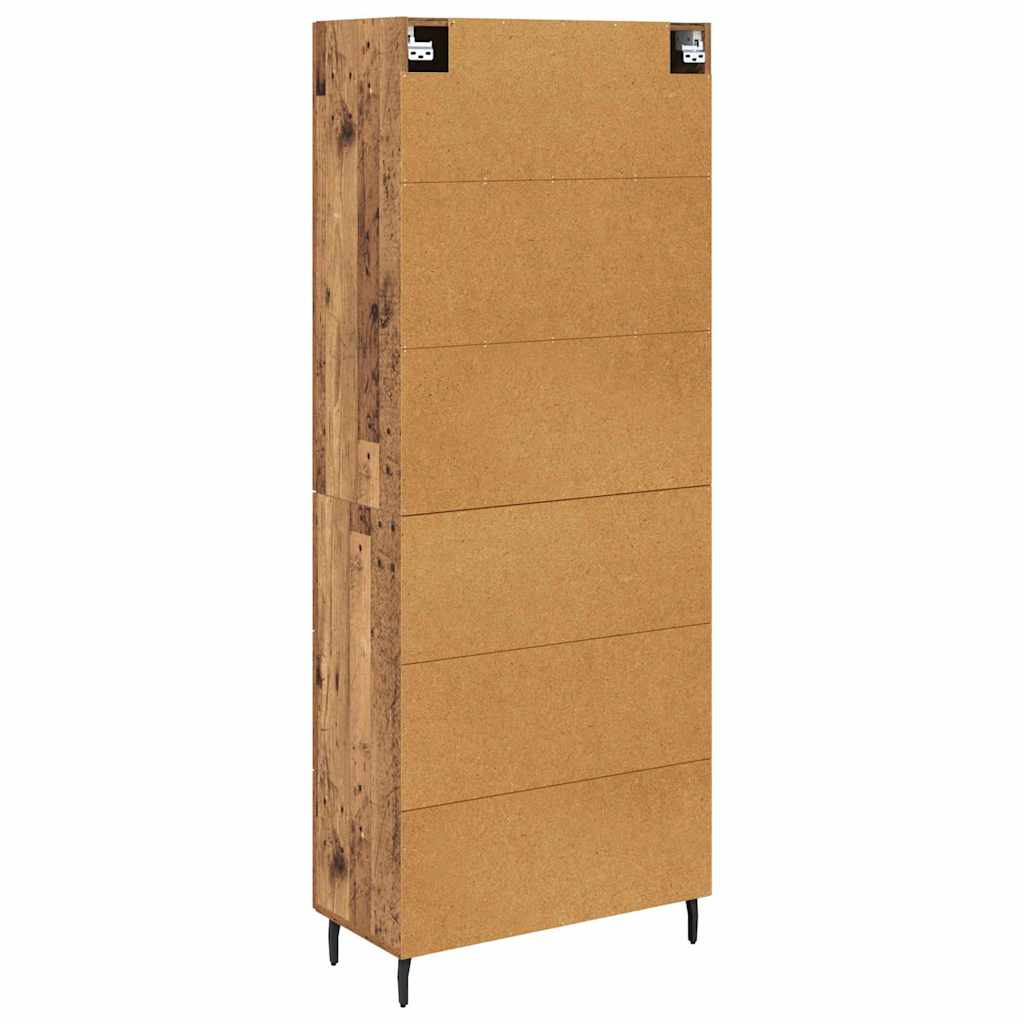 Highboard s ladicama 2 pcs Staro drvo Inženjerska drva i staklo