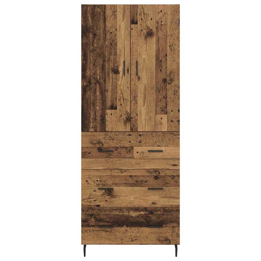 Highboard s ladicama 2 pcs Staro drvo Inženjerska drva i staklo