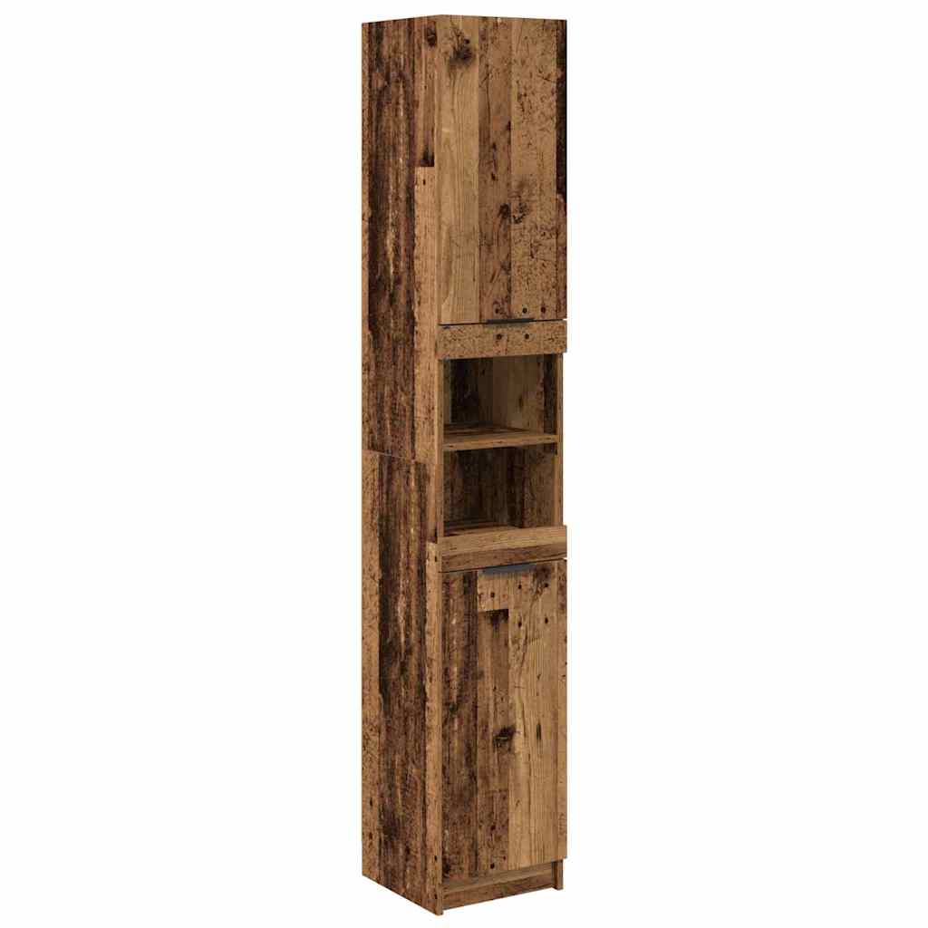 Set ormarića za kupaonicu 3 pcs Staro drvo Konstruirano drvo