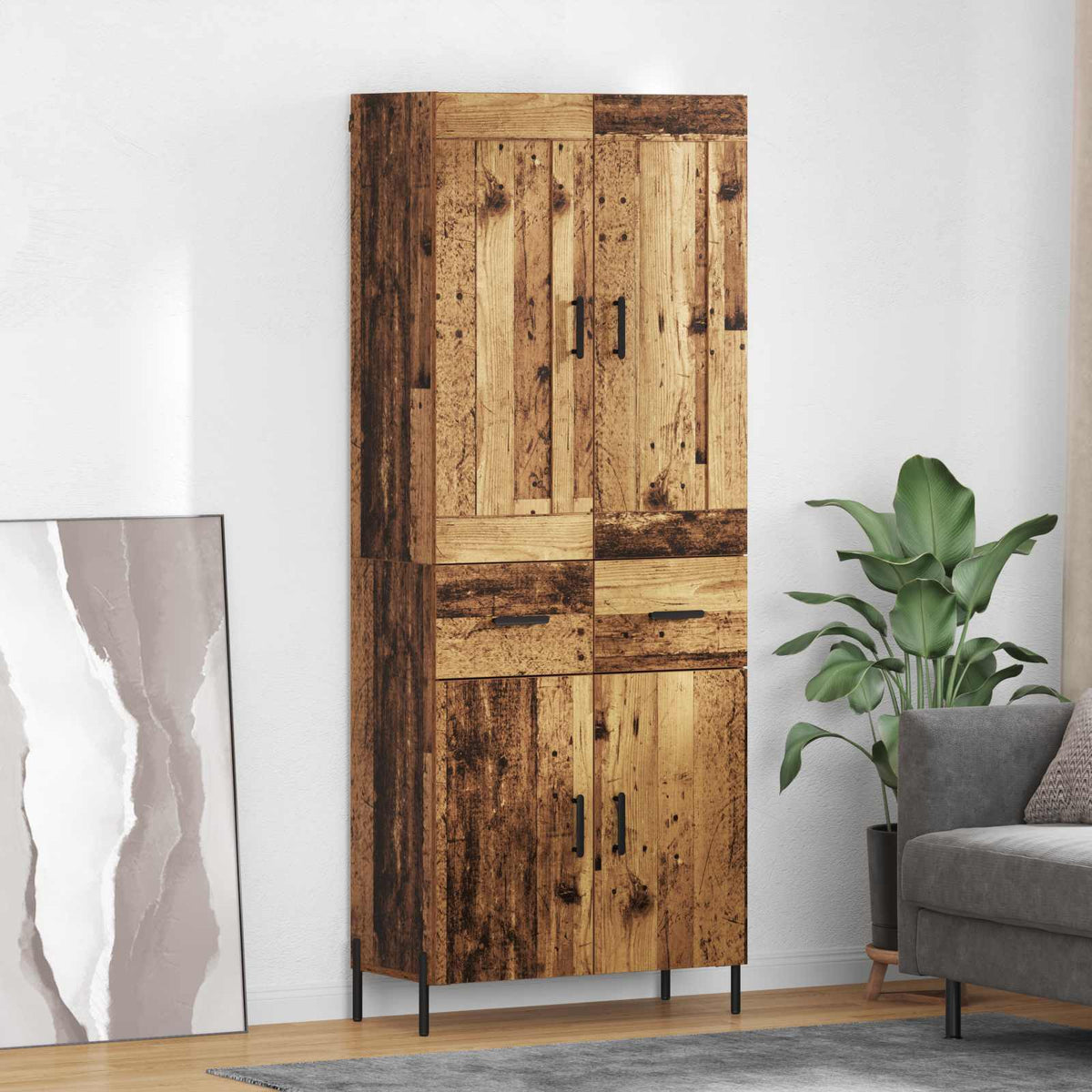 Highboard 2 kom. Staro drvo 69,5 x 34 x 180 cm