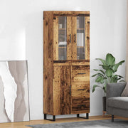 Highboard s ladicama 2 pcs Staro drvo Inženjerska drva i staklo