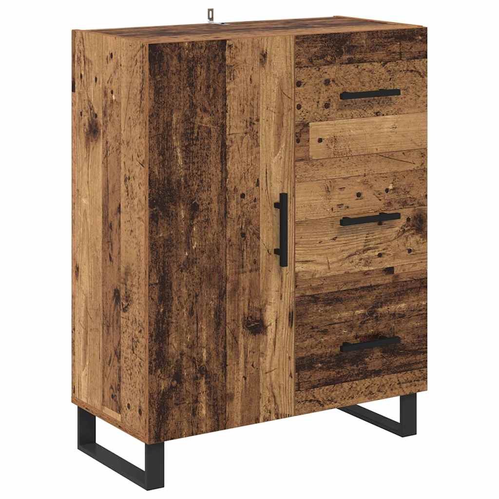 Highboard s ladicama 2 pcs Staro drvo Inženjerska drva i staklo
