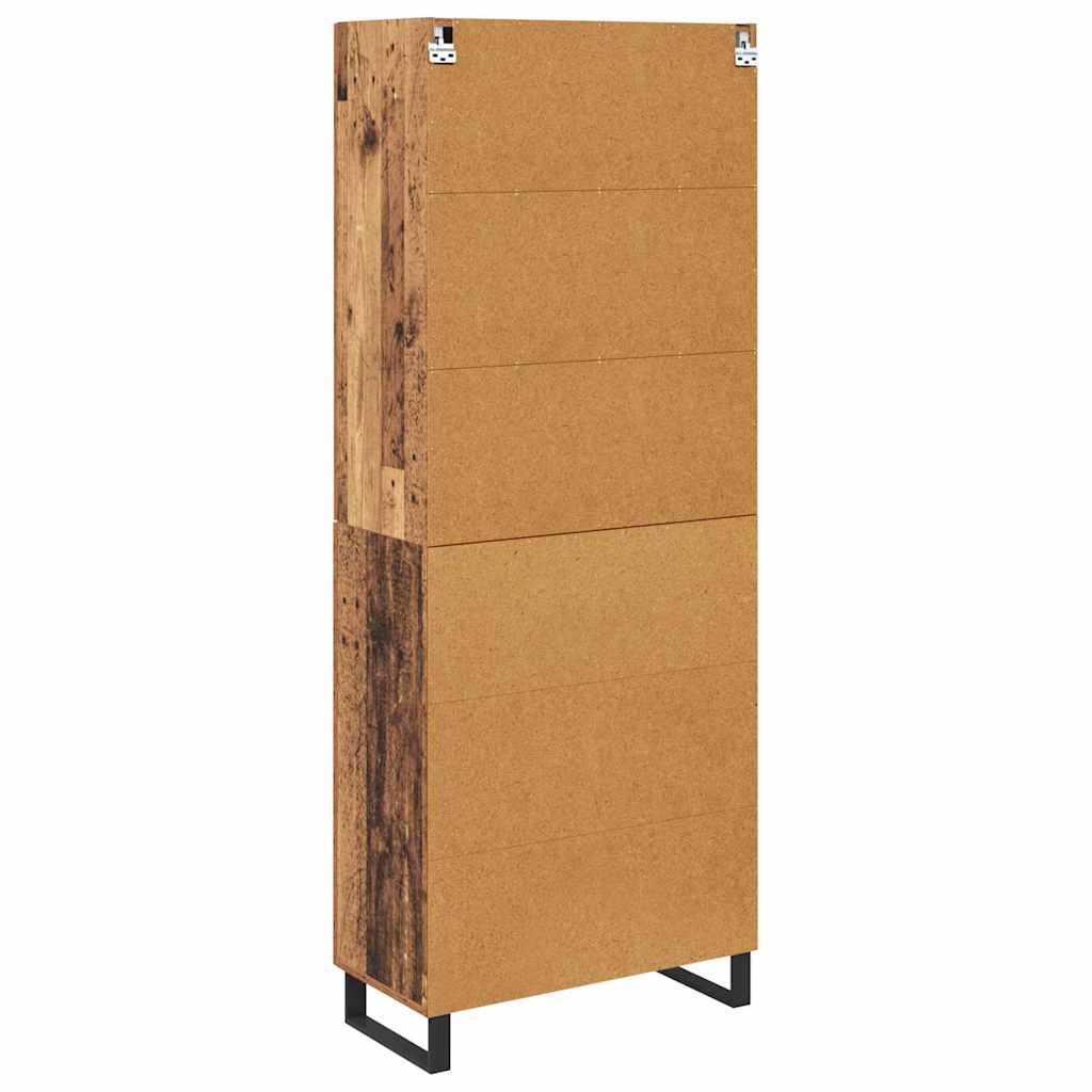 Highboard s ladicama 2 pcs Staro drvo Inženjerska drva i staklo