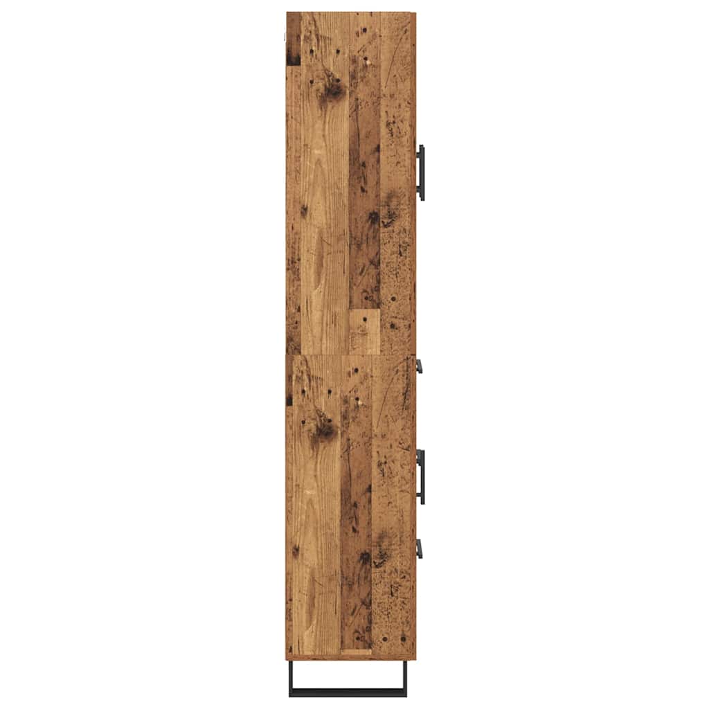 Highboard s ladicama 2 pcs Staro drvo Inženjerska drva i staklo