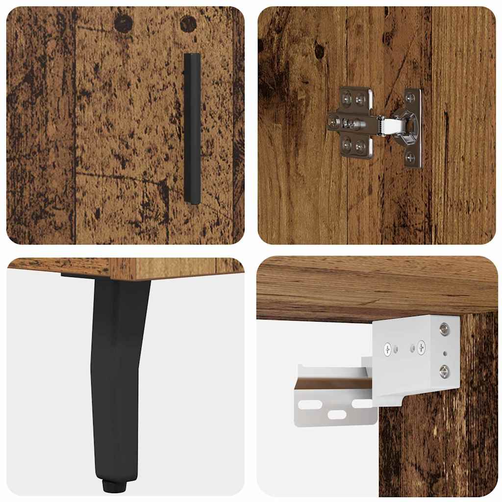 Highboard 2 pcs Staro drvo Inženjerska drva i staklo