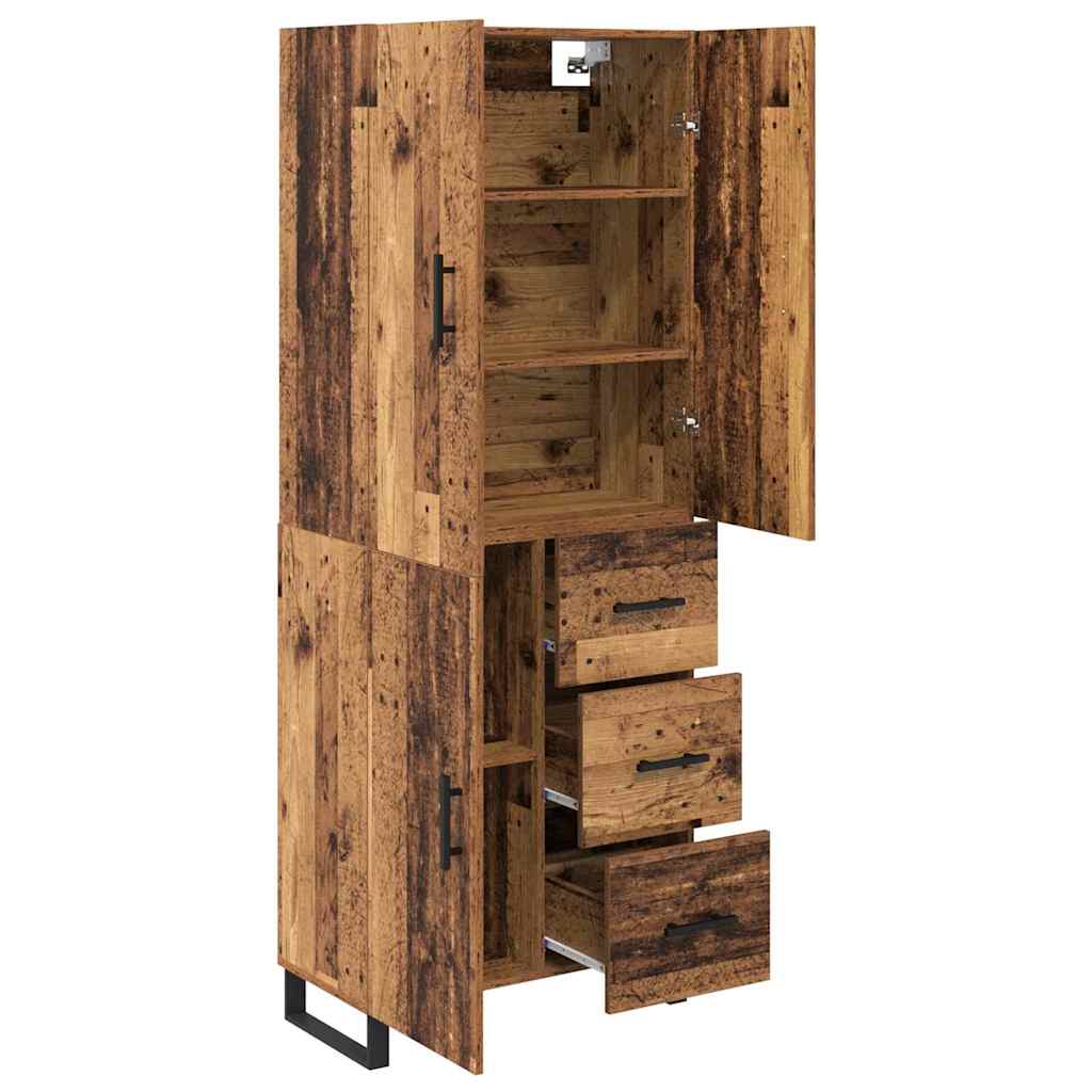 Highboard s ladicama 2 pcs Staro drvo 69,5 x 34 x 180 cm