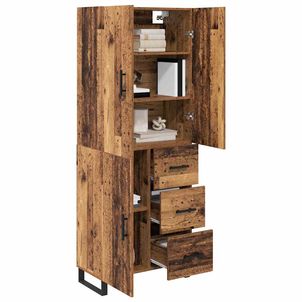 Highboard s ladicama 2 pcs Staro drvo 69,5 x 34 x 180 cm