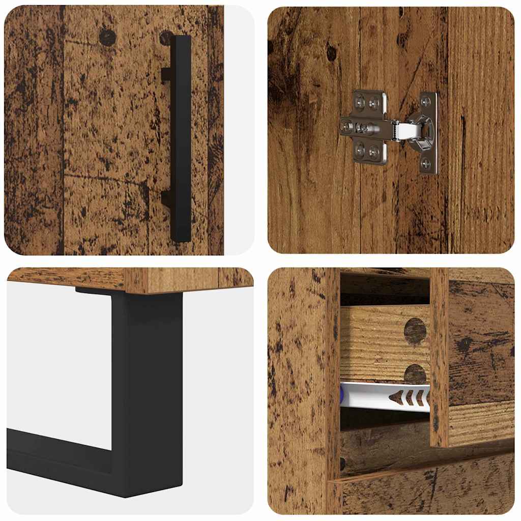 Highboard s ladicama 2 pcs Staro drvo 69,5 x 34 x 180 cm