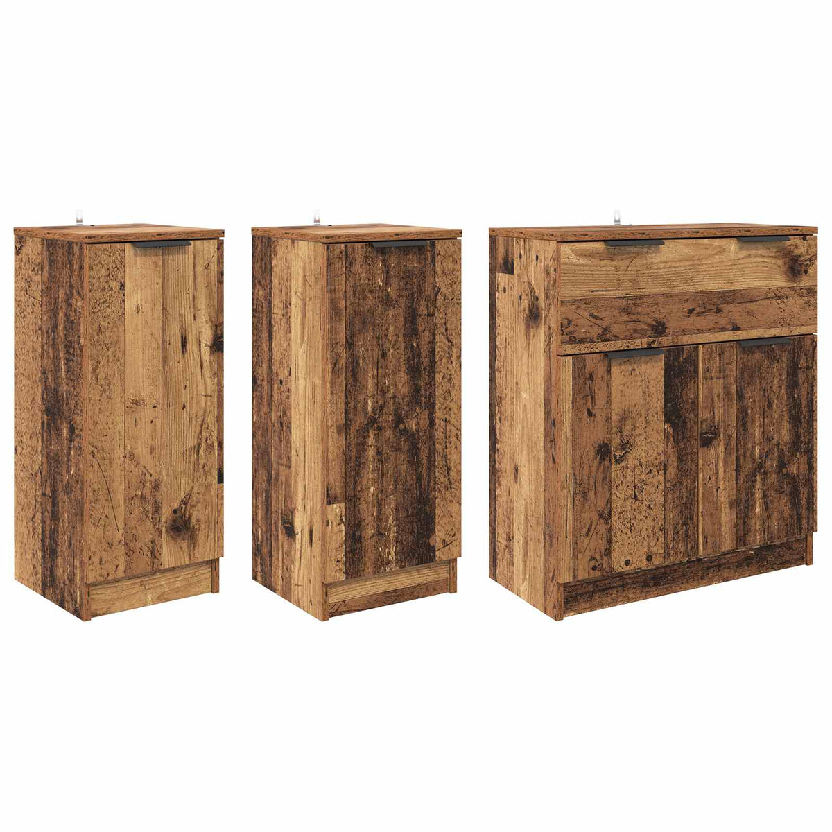 Kreveta s ladicama 3 pcs Staro drvo Konstruirano drvo
