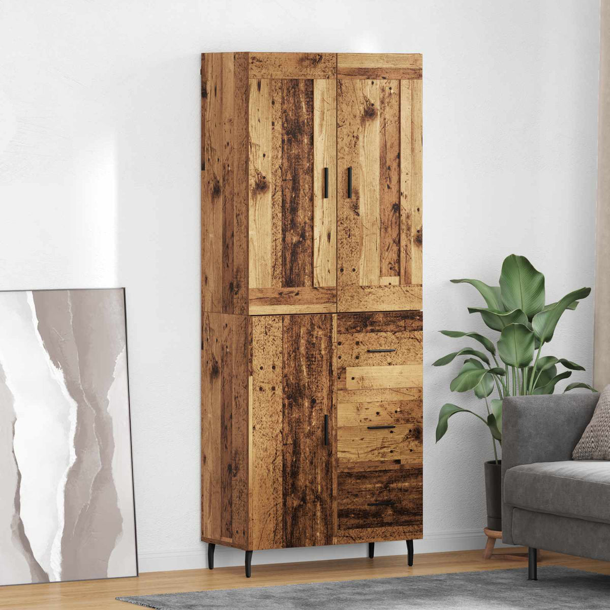 Highboard 2 kom. Staro drvo 69,5 x 34 x 180 cm