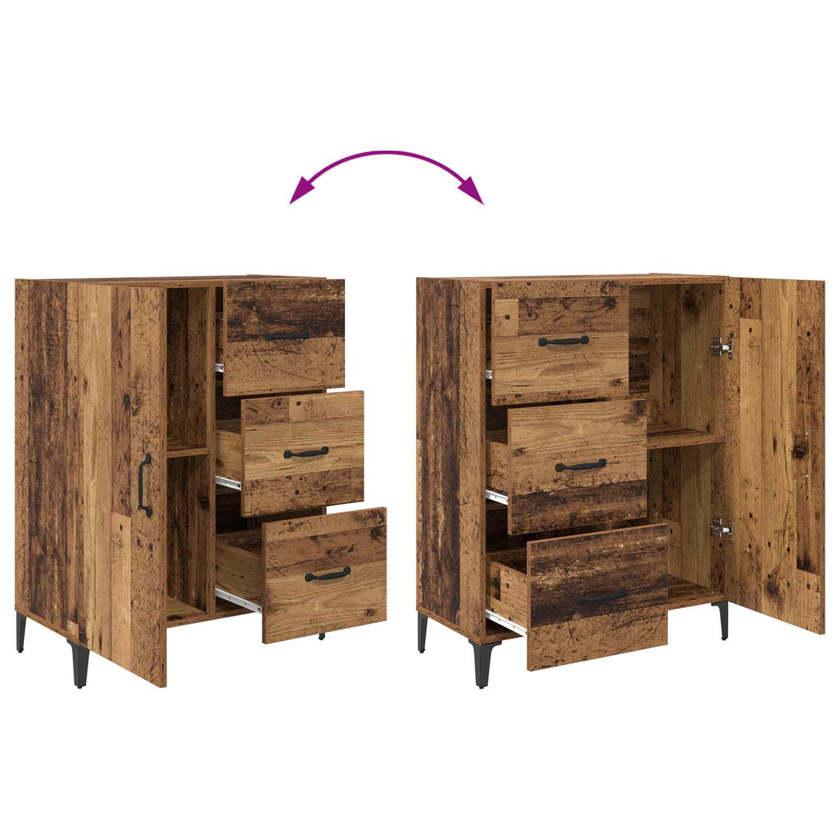 Highboard Staro drvo 69,5 x 34 x 180 cm Konstruirano drvo