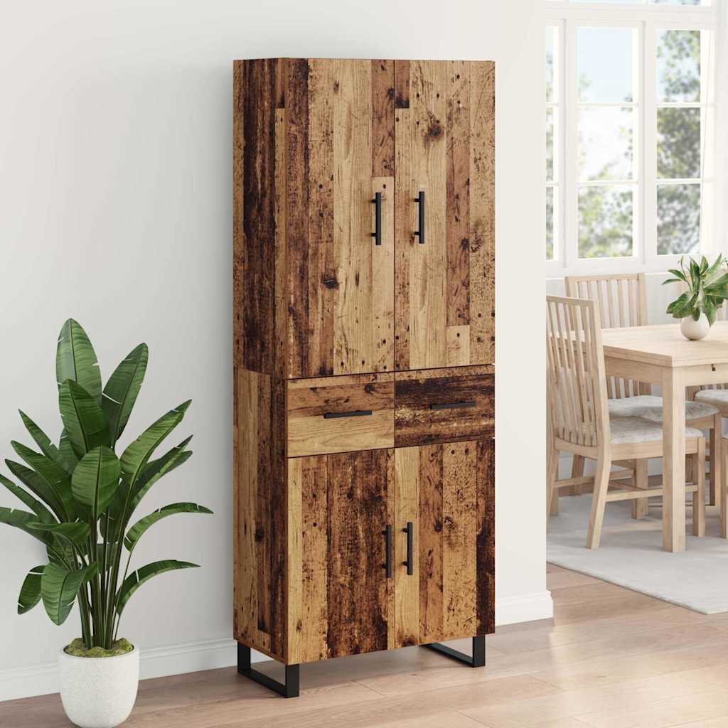 Highboard s ladicama 2 pcs Staro drvo 69,5 x 34 x 180 cm