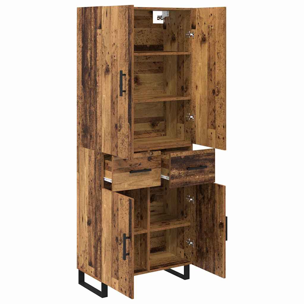 Highboard s ladicama 2 pcs Staro drvo 69,5 x 34 x 180 cm