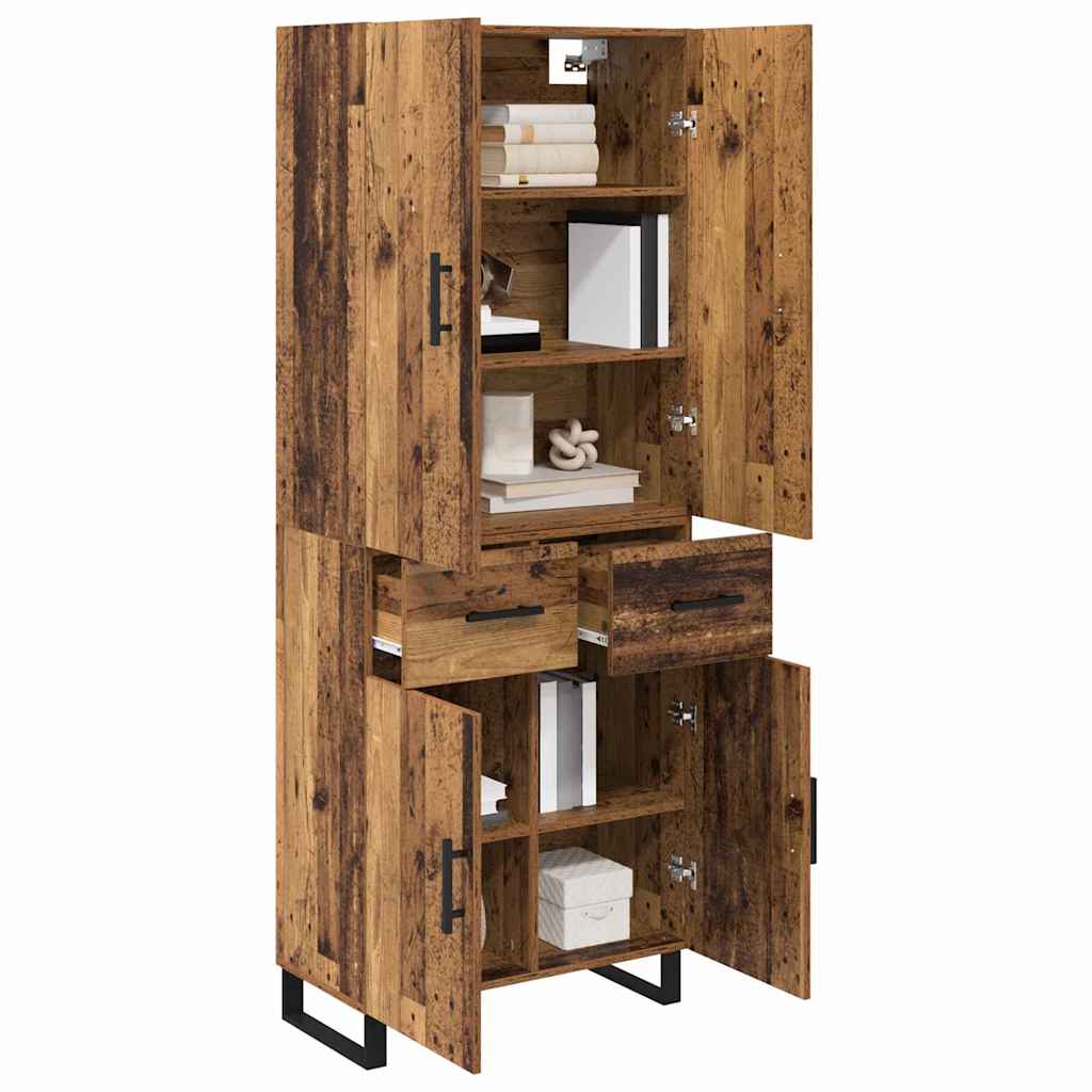 Highboard s ladicama 2 pcs Staro drvo 69,5 x 34 x 180 cm