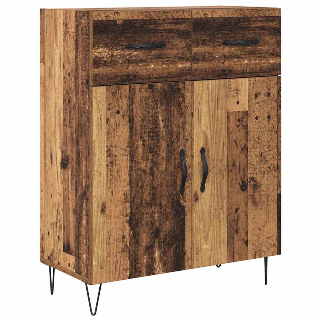 Highboard s ladicama 2 pcs Staro drvo Inženjersko drvo i staklo