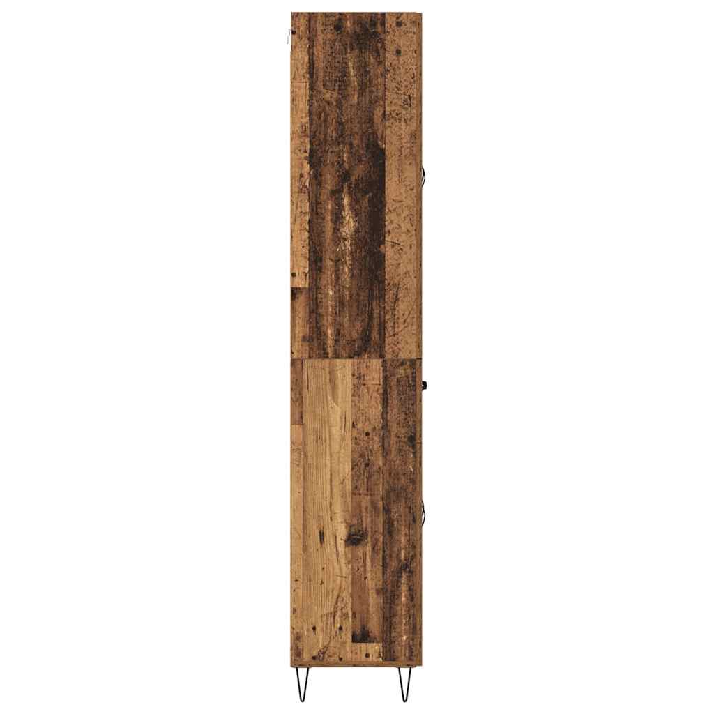 Highboard s ladicama 2 pcs Staro drvo Inženjersko drvo i staklo