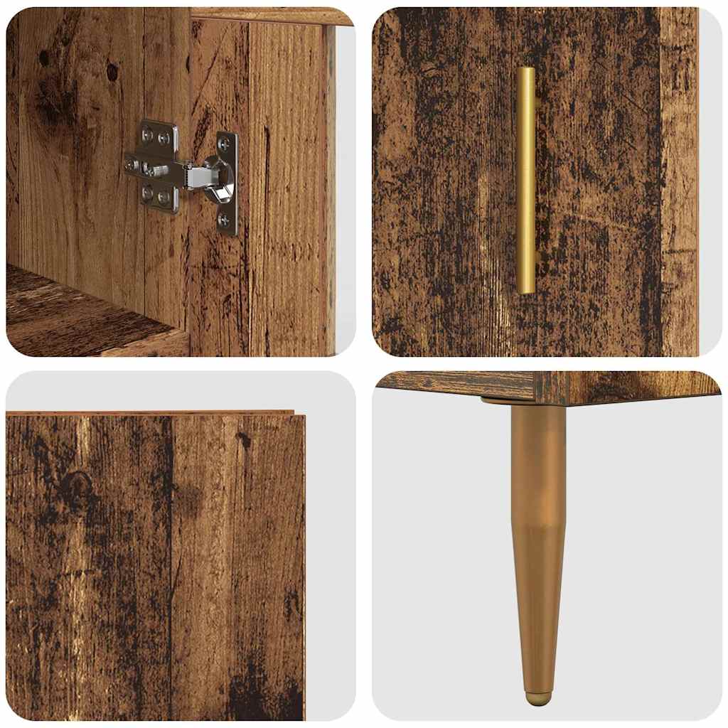 Highboard 2 pcs Staro drvo Stakl