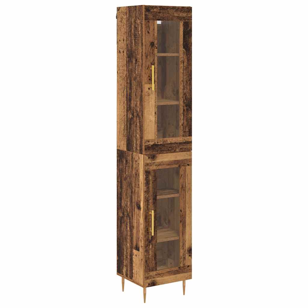 Highboard 2 pcs Staro drvo Stakl