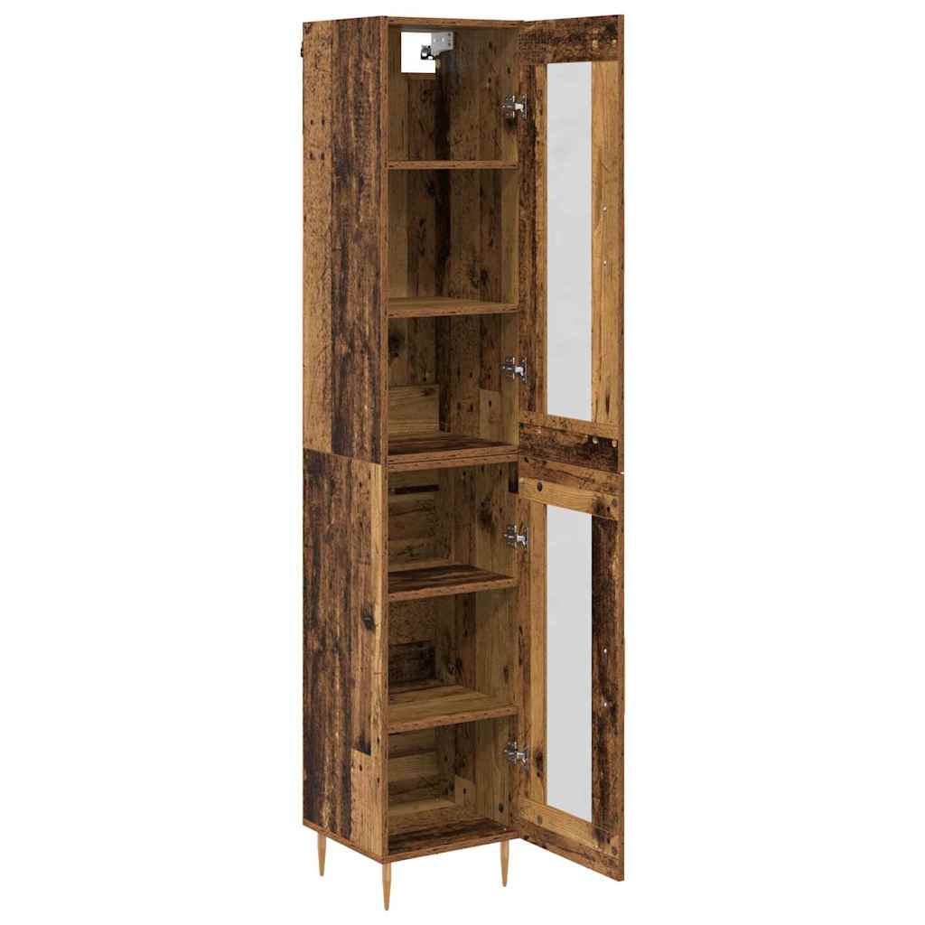 Highboard 2 pcs Staro drvo Stakl