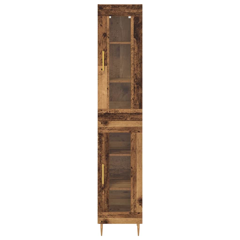 Highboard 2 pcs Staro drvo Stakl