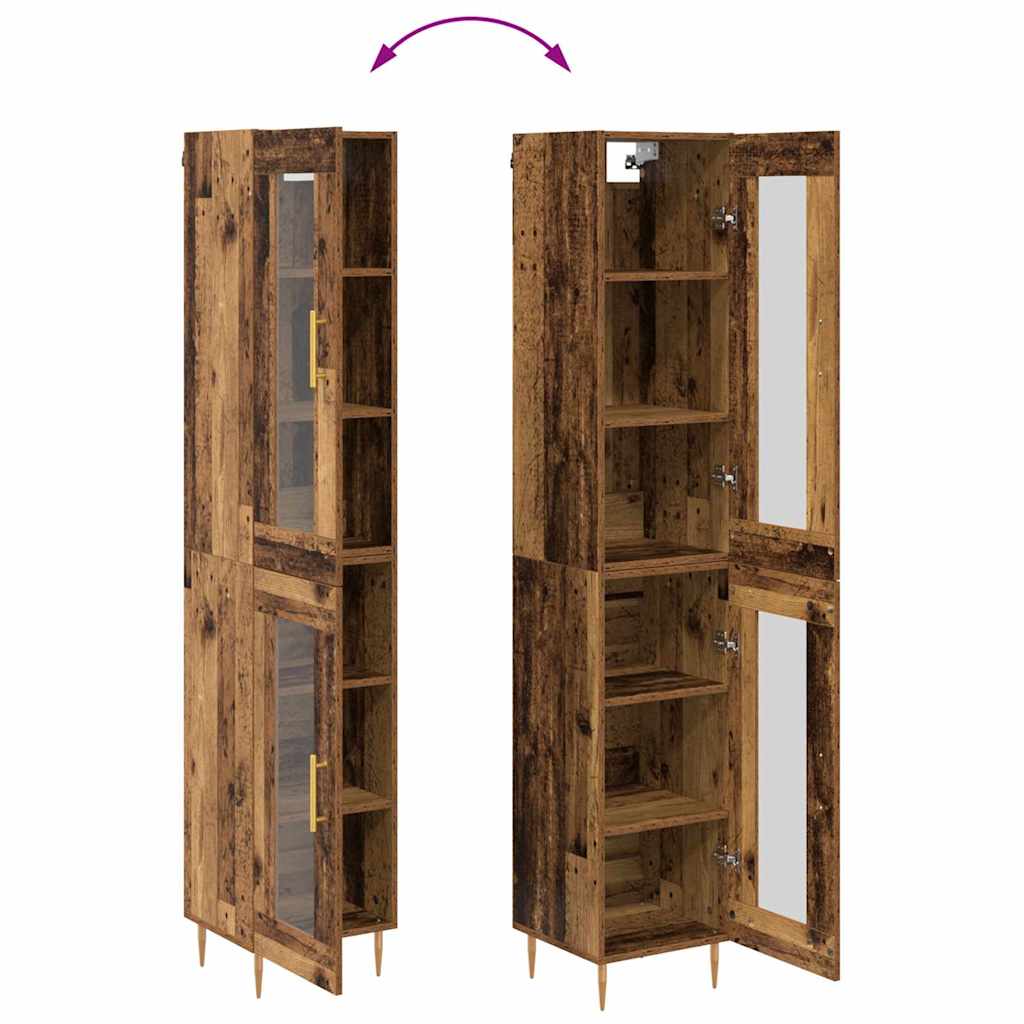 Highboard 2 pcs Staro drvo Stakl