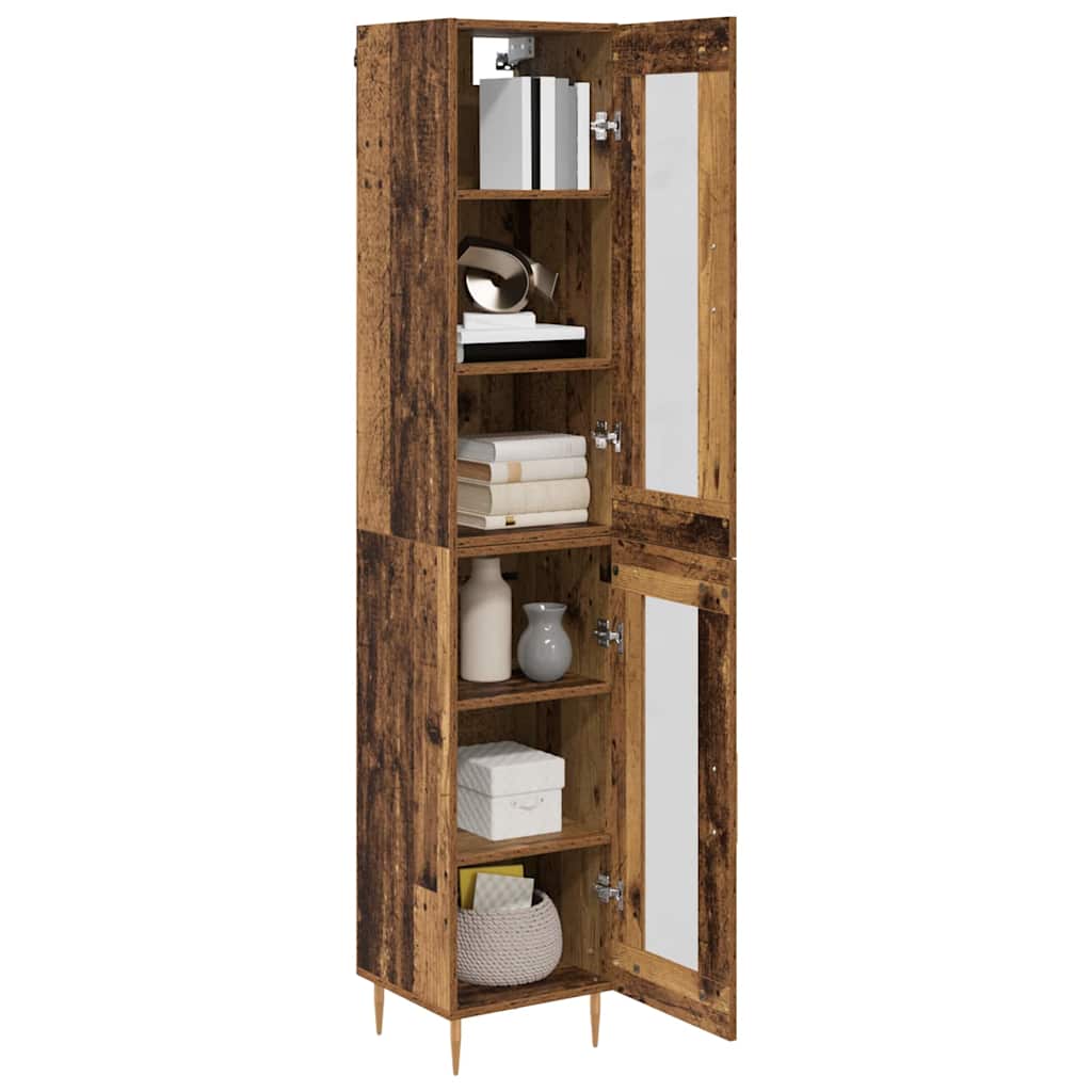 Highboard 2 pcs Staro drvo Stakl
