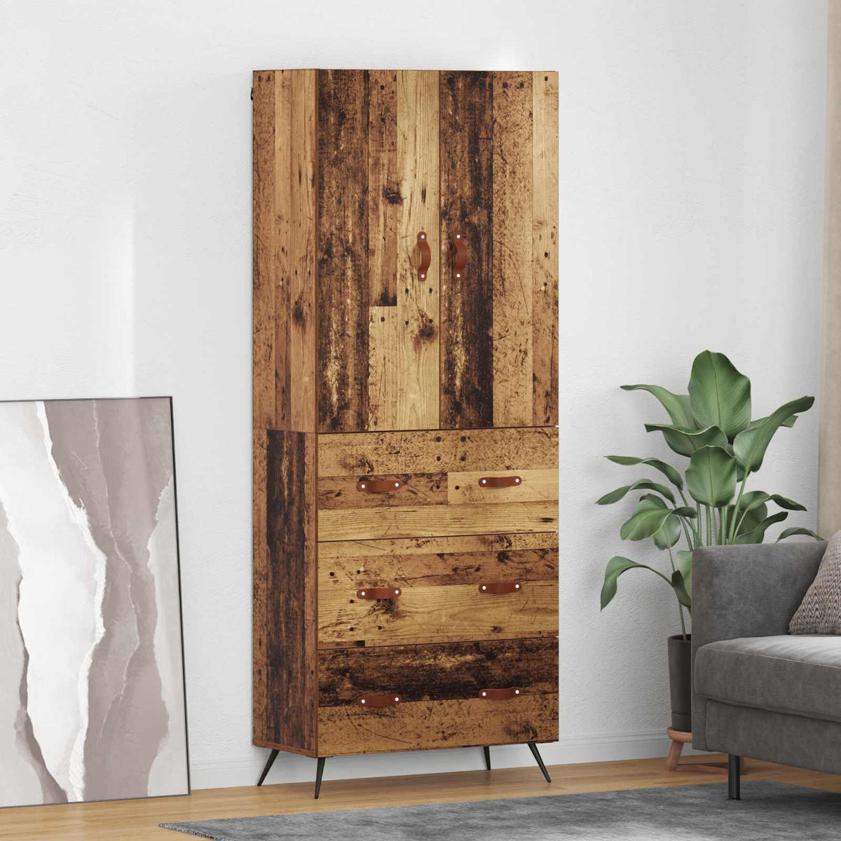 Highboard Staro drvo 69,5 x 34 x 180 cm Konstruirano drvo