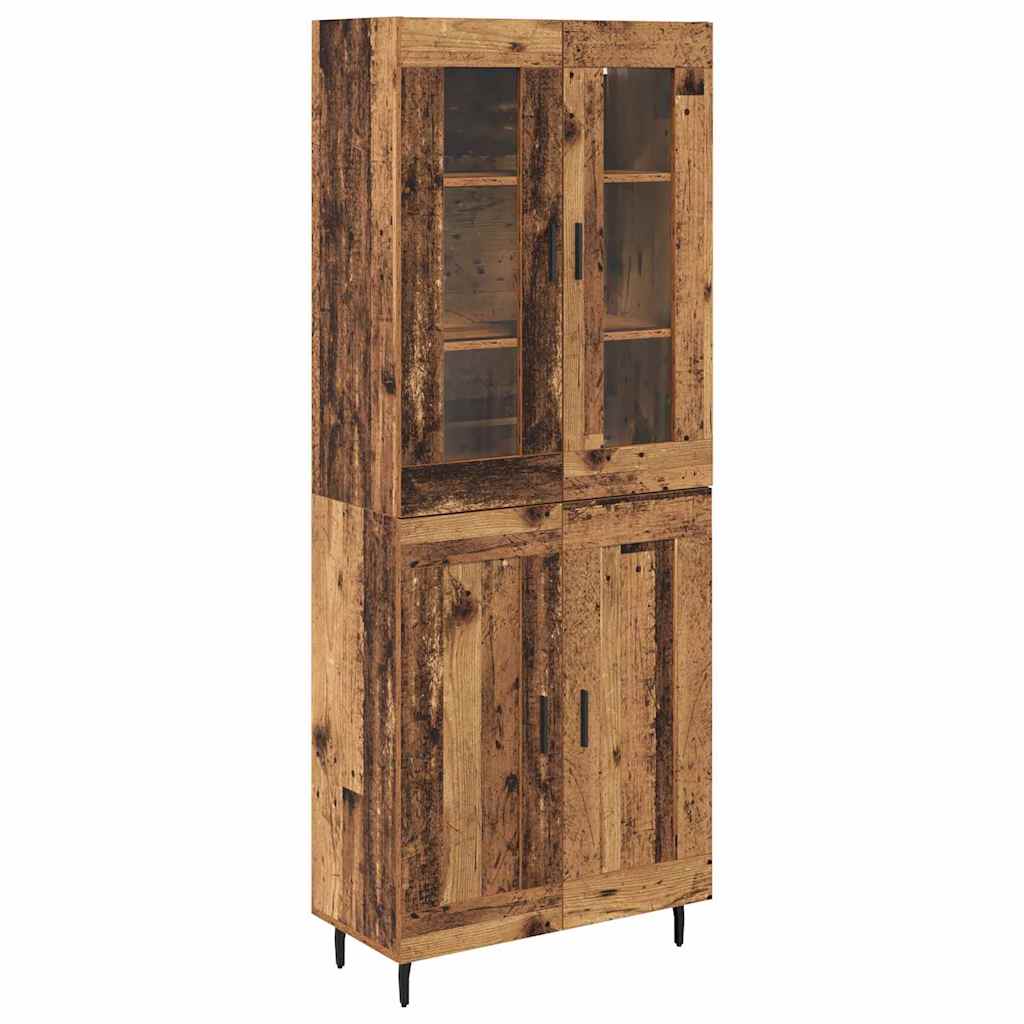 Highboard 2 pcs Staro drvo Inženjerska drva i staklo