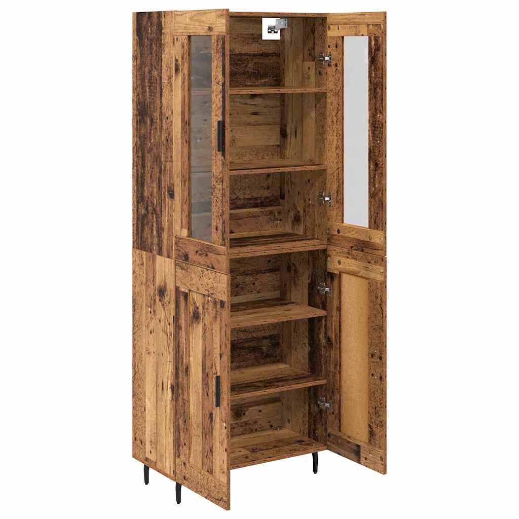 Highboard 2 pcs Staro drvo Inženjerska drva i staklo