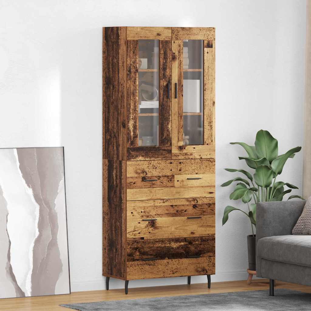 Highboard 2 kom. Staro drvo 69,5 x 34 x 180 cm