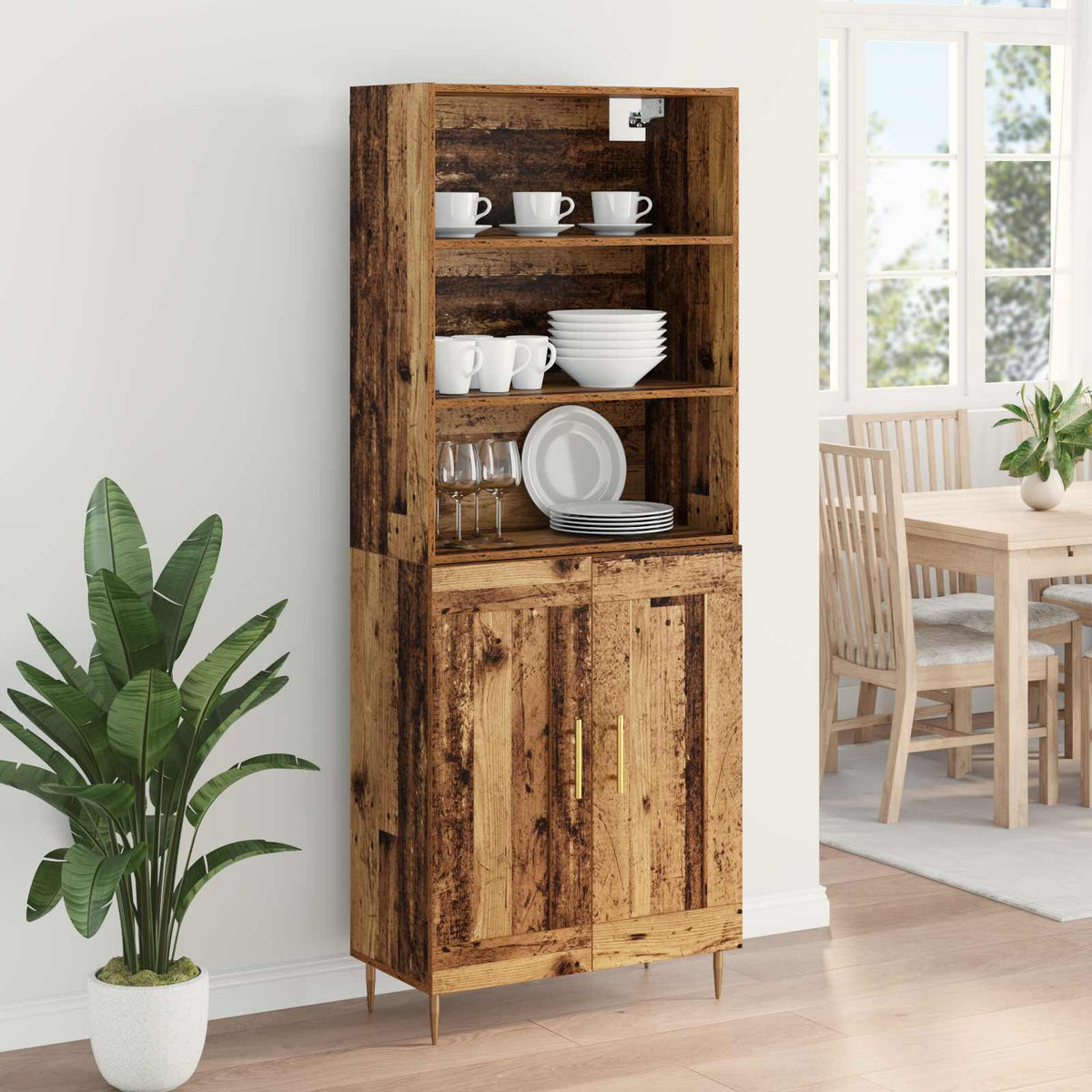 Highboard Staro drvo 69,5 x 34 x 180 cm Konstruirano drvo