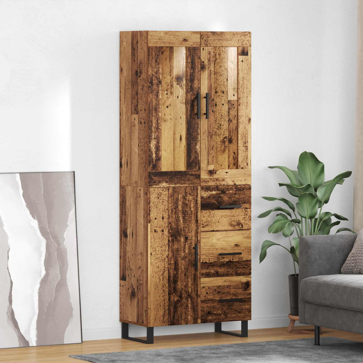 Highboard 2 kom. Staro drvo 69,5 x 34 x 180 cm