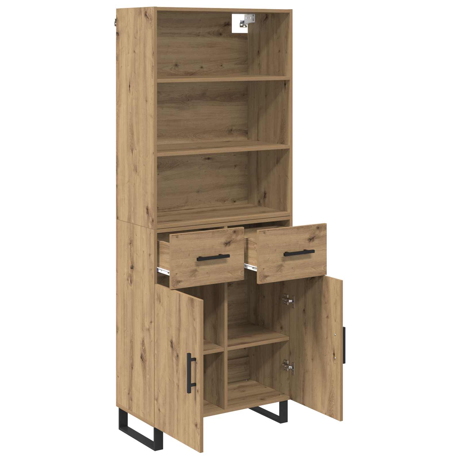 Highboard s ladicama 2 pcs Umjetnički hrast Konstruirano drvo