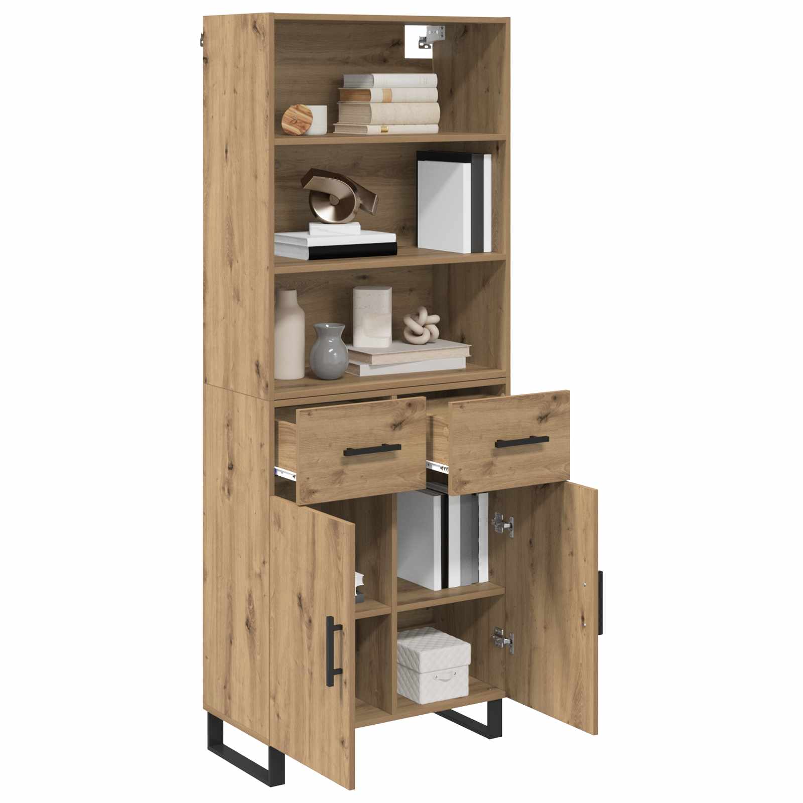Highboard s ladicama 2 pcs Umjetnički hrast Konstruirano drvo