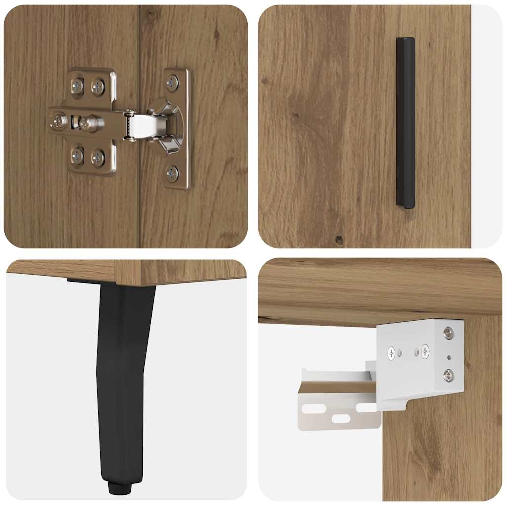 Highboard 2 kom. Umjetnički hrast 69,5 x 34 x 180 cm