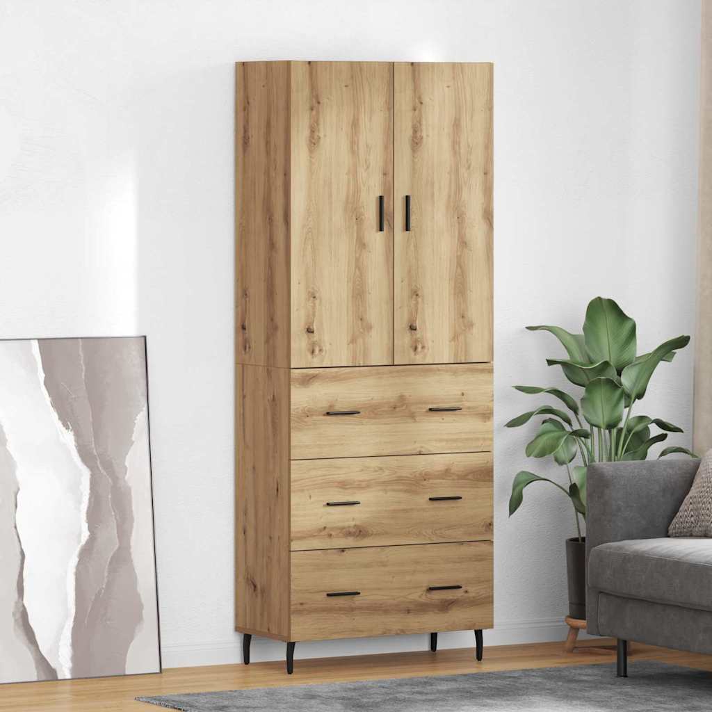 Highboard 2 kom. Umjetnički hrast 69,5 x 34 x 180 cm