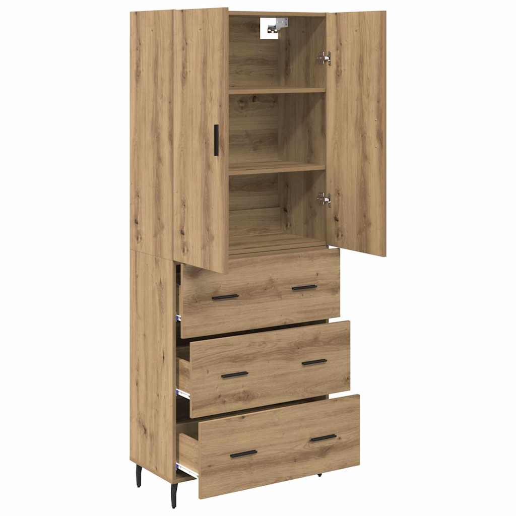 Highboard 2 kom. Umjetnički hrast 69,5 x 34 x 180 cm