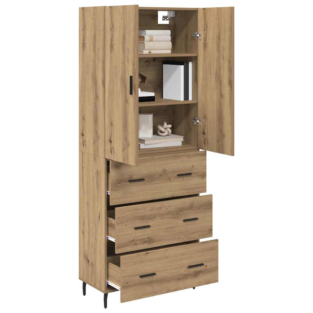 Highboard 2 kom. Umjetnički hrast 69,5 x 34 x 180 cm