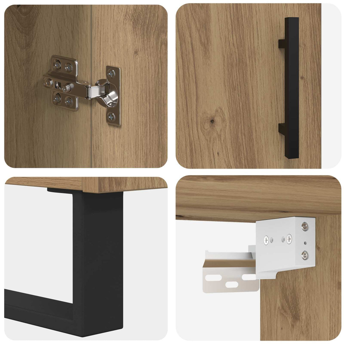 Highboard 2 pcs Umjetnički hrast Konstruirano drvo