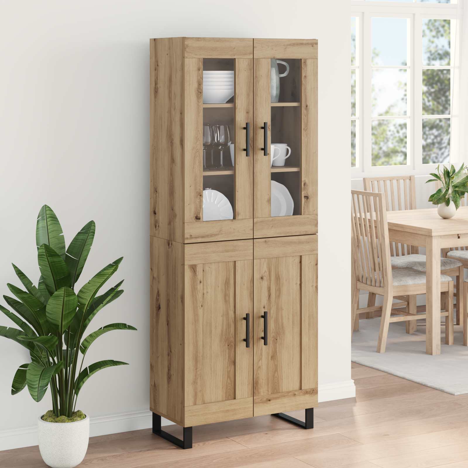 Highboard 2 pcs Umjetnički hrast Konstruirano drvo