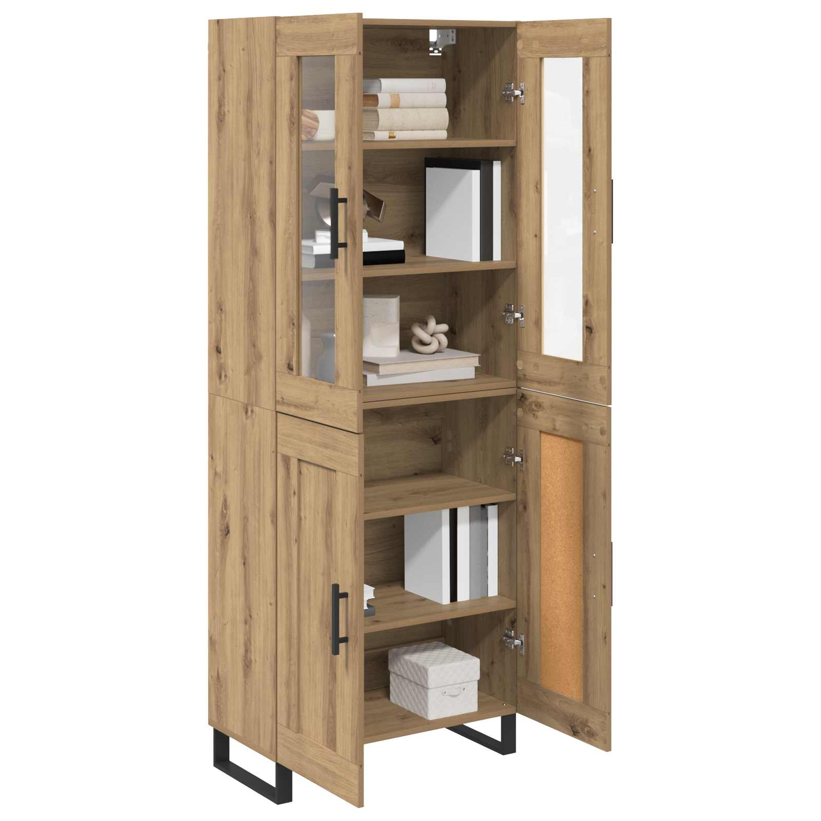Highboard 2 pcs Umjetnički hrast Konstruirano drvo